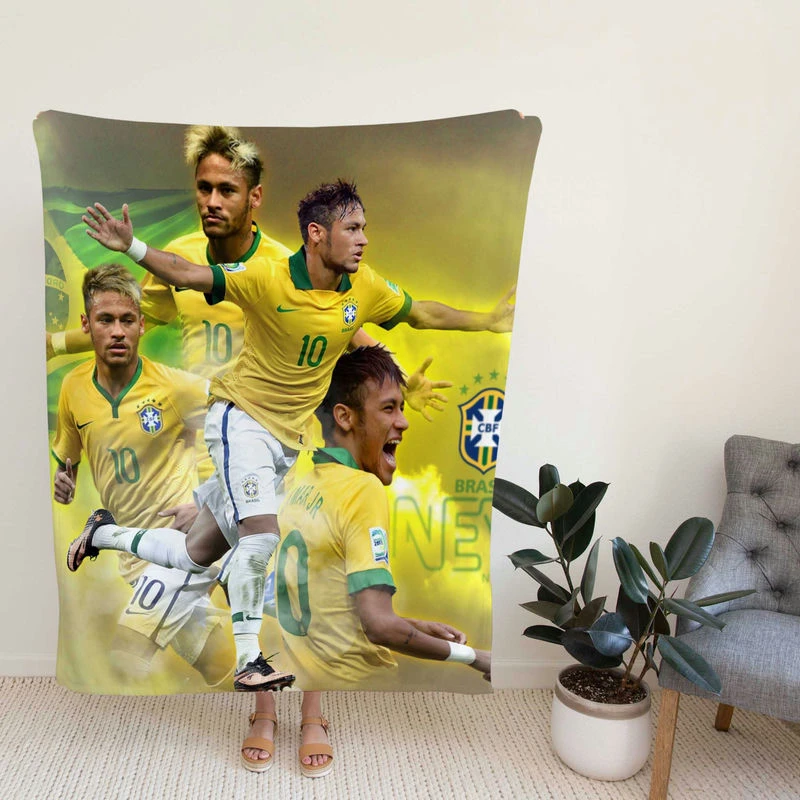 Neymar FIFA Confederations Cup Sports Player Fleece Blanket