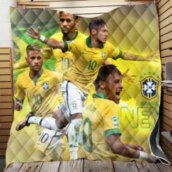 Neymar FIFA Confederations Cup Sports Player Quilt Blanket