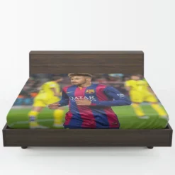 Neymar Fast Barca Football Player Fitted Sheet 1