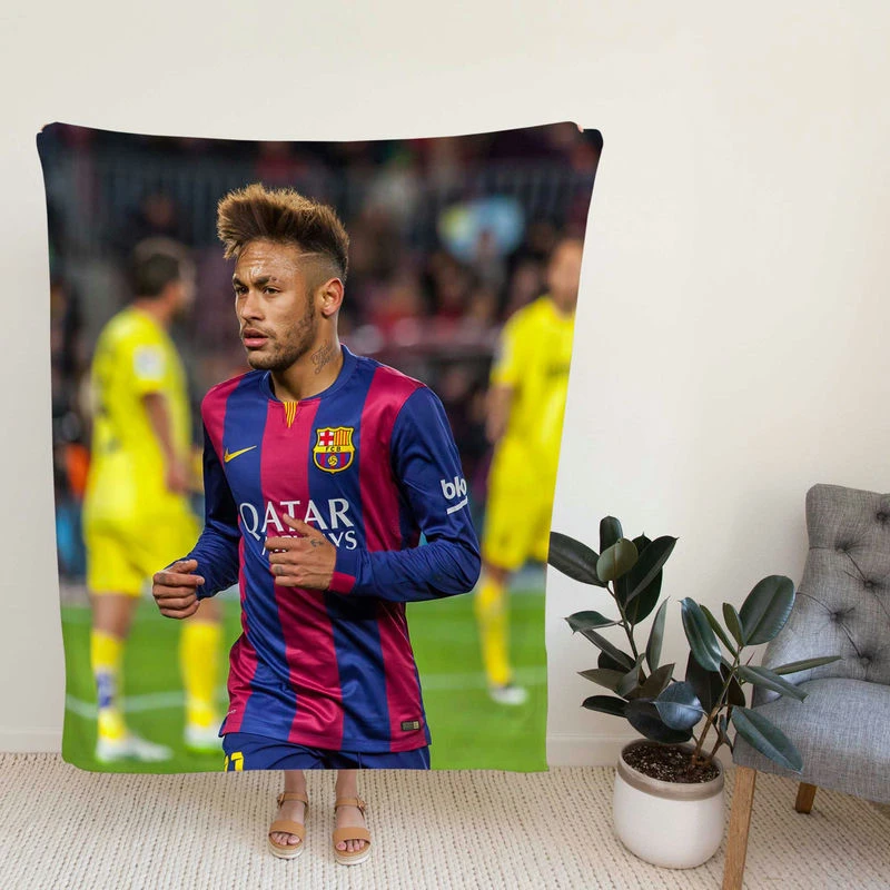 Neymar Fast Barca Football Player Fleece Blanket