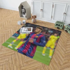 Neymar Fast Barca Football Player Rug 1