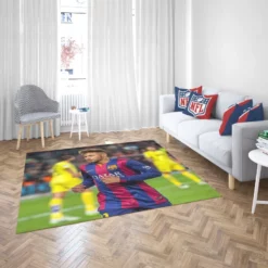 Neymar Fast Barca Football Player Rug 2