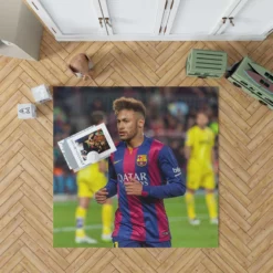 Neymar Fast Barca Football Player Rug