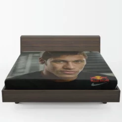 Neymar Focused Football Player Fitted Sheet 1