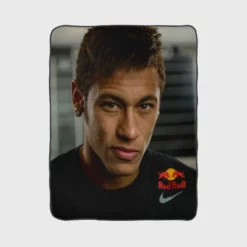 Neymar Focused Football Player Fleece Blanket 1