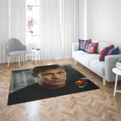 Neymar Focused Football Player Rug 2