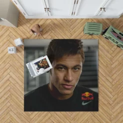 Neymar Focused Football Player Rug