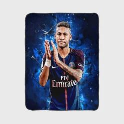 Neymar French League Cup Sports Player Fleece Blanket 1