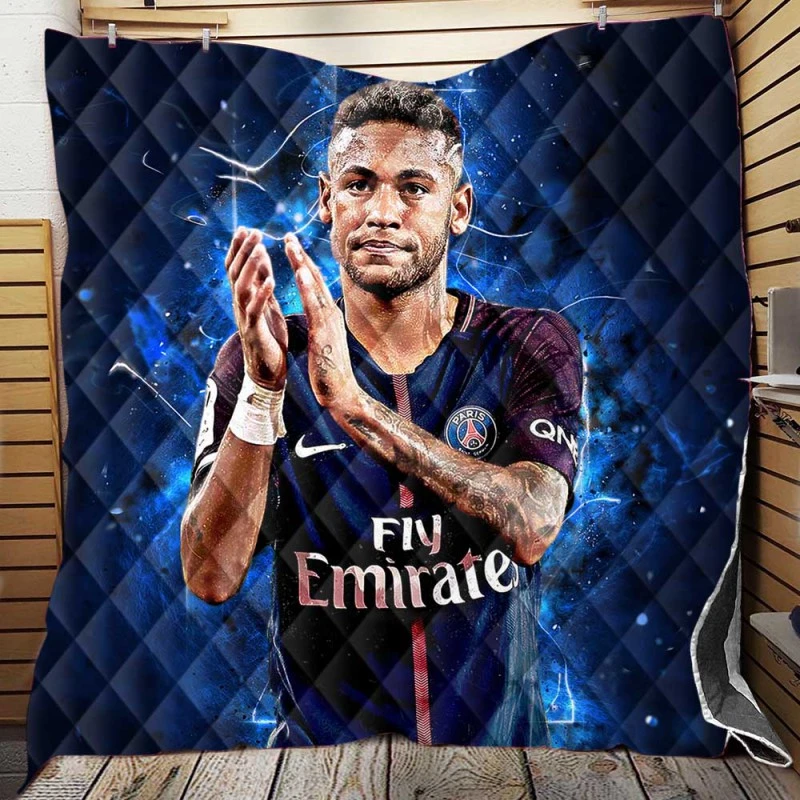 Neymar French League Cup Sports Player Quilt Blanket