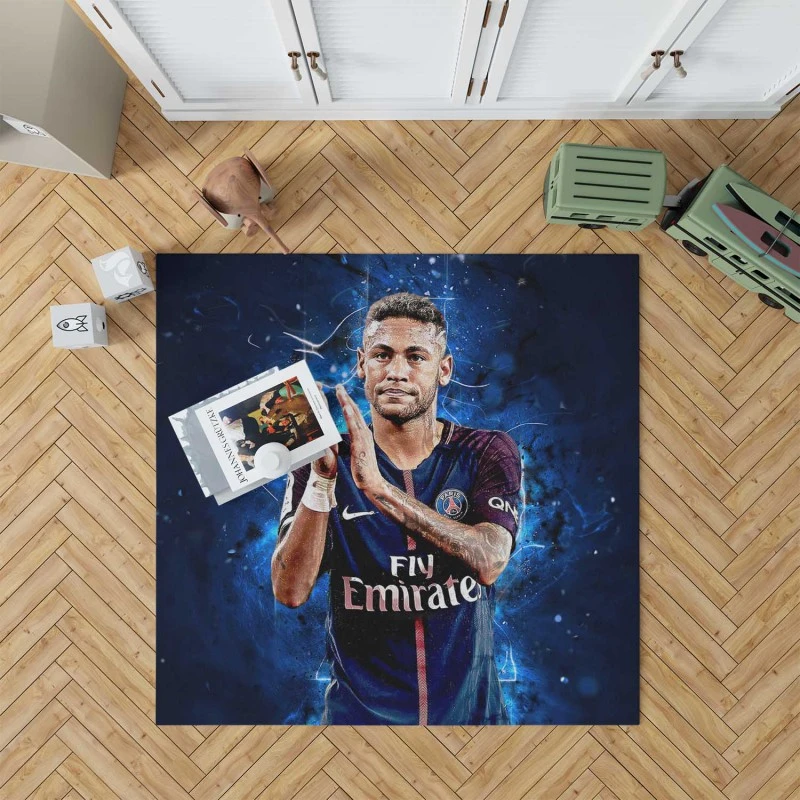 Neymar French League Cup Sports Player Rug