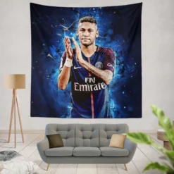 Neymar French League Cup Sports Player Tapestry