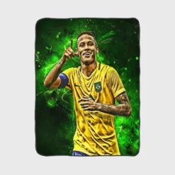 Neymar Gracious Brazil Footballer Player Fleece Blanket 1