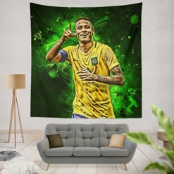 Neymar Gracious Brazil Footballer Player Tapestry