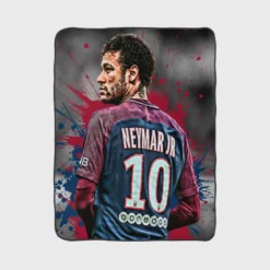 Neymar Healthy PSG Sports Player Fleece Blanket 1