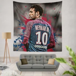 Neymar Healthy PSG Sports Player Tapestry