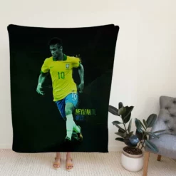 Neymar Jr Athletic Brazil Soccer Player Fleece Blanket