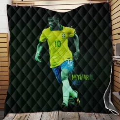 Neymar Jr Athletic Brazil Soccer Player Quilt Blanket