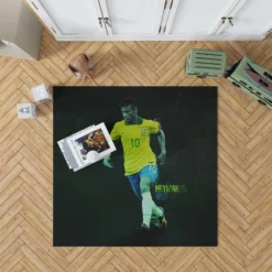 Neymar Jr Athletic Brazil Soccer Player Rug