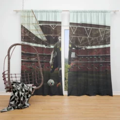 Neymar Jr Clever Brazil Soccer Player Window Curtain