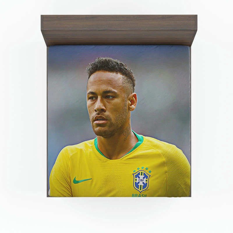 Neymar Jr Committed Brazil Sports Player Fitted Sheet