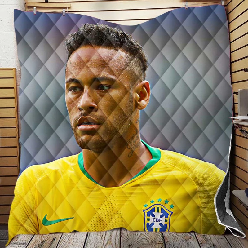 Neymar Jr Committed Brazil Sports Player Quilt Blanket