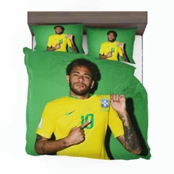 Neymar Jr Encouraging Brazil Football Player Bedding Set 1