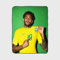 Neymar Jr Encouraging Brazil Football Player Fleece Blanket 1