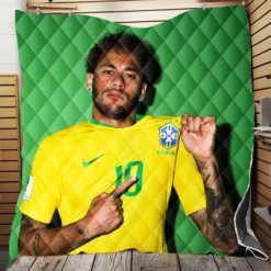 Neymar Jr Encouraging Brazil Football Player Quilt Blanket