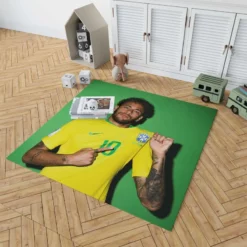 Neymar Jr Encouraging Brazil Football Player Rug 1