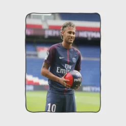 Neymar Jr Euphoric PSG Footballer Fleece Blanket 1