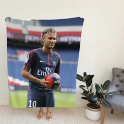 Neymar Jr Euphoric PSG Footballer Fleece Blanket