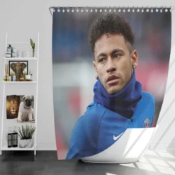 Neymar Jr Fastidious PSG Soccer Player Shower Curtain