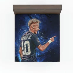 Neymar Jr French Cup Soccer Player Fitted Sheet