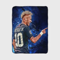 Neymar Jr French Cup Soccer Player Fleece Blanket 1