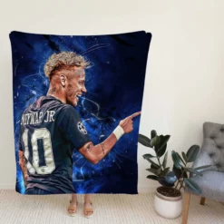 Neymar Jr French Cup Soccer Player Fleece Blanket