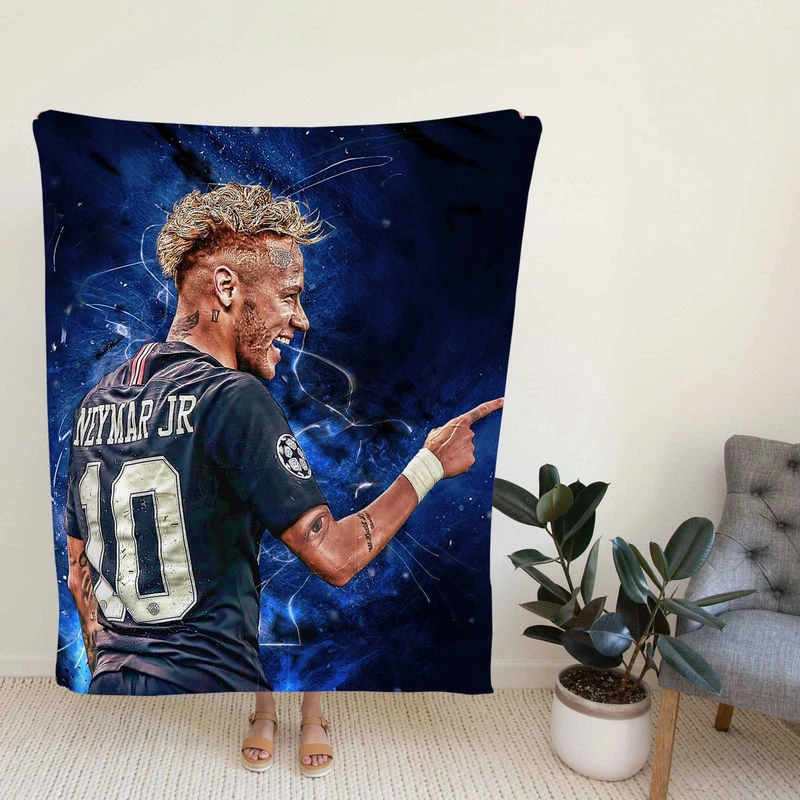 Neymar Jr French Cup Soccer Player Fleece Blanket