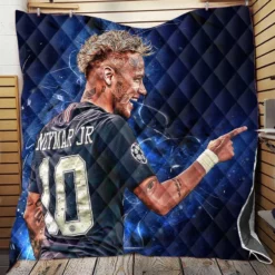 Neymar Jr French Cup Soccer Player Quilt Blanket