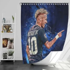 Neymar Jr French Cup Soccer Player Shower Curtain