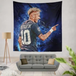 Neymar Jr French Cup Soccer Player Tapestry