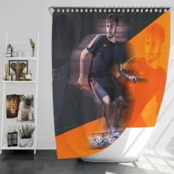 Neymar Jr Spirited Soccer Player Shower Curtain