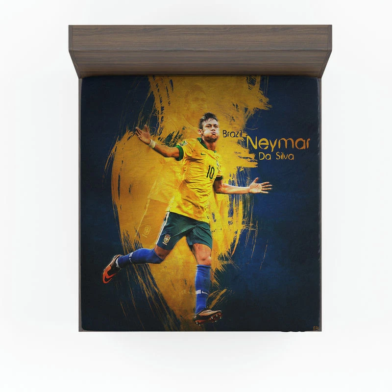 Neymar Sharp Football Player Fitted Sheet