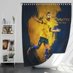 Neymar Sharp Football Player Shower Curtain