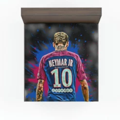 Neymar UEFA Cup Winners Cup Soccer Player Fitted Sheet