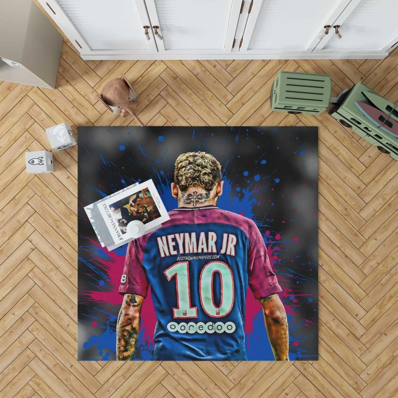 Neymar UEFA Cup Winners Cup Soccer Player Rug