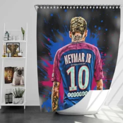 Neymar UEFA Cup Winners Cup Soccer Player Shower Curtain