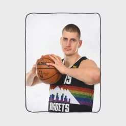 Nikola Jokic Denver Nuggets Basketball Player Fleece Blanket 1