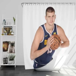 Nikola Jokic Denver Nuggets NBA Basketball Shower Curtain