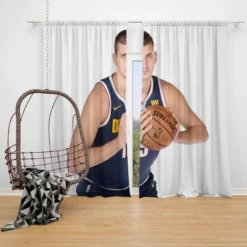 Nikola Jokic Denver Nuggets NBA Basketball Window Curtain