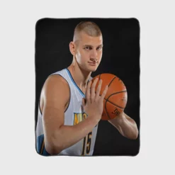 Nikola Jokic Serbian Professional Basketball Player Fleece Blanket 1