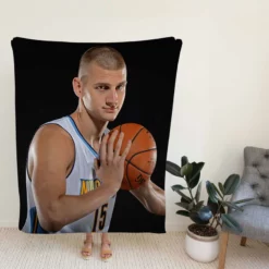 Nikola Jokic Serbian Professional Basketball Player Fleece Blanket